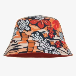 Boys Red & Orange Turtle Bucket Hat