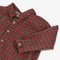 Boys Red Checked Cotton Shirt