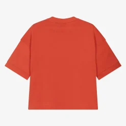 Boys Red Cotton EA7 Logo T-Shirt