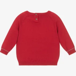 Boys Red Cotton Knitted Sweater