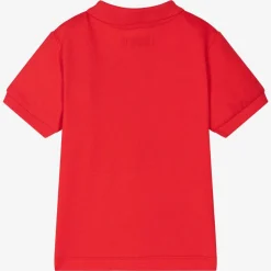 Boys Red Cotton Piqué Polo Shirt