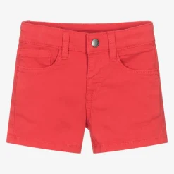 Boys Red Cotton Shorts