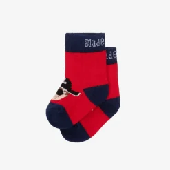 Boys Red Cotton Tim The Pirate Socks