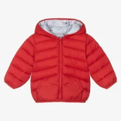 Boys Red Hooded Puffer Jacket