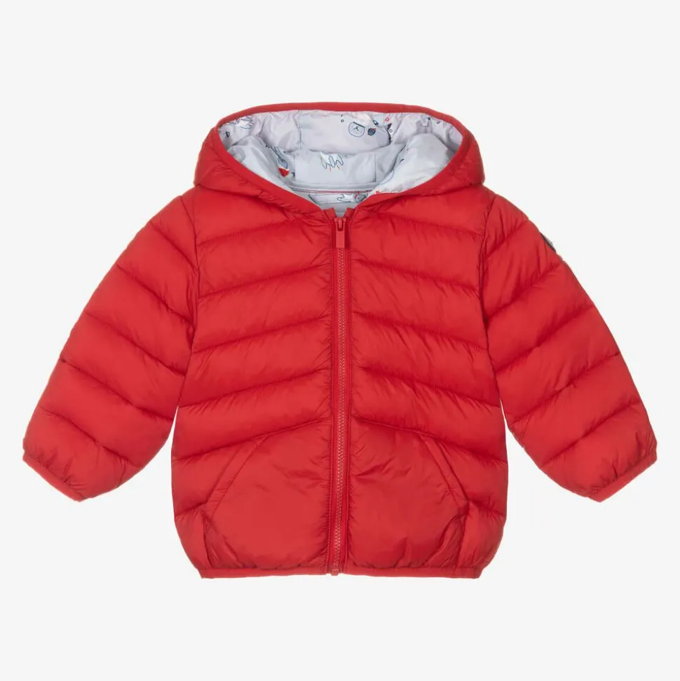 Boys Red Hooded Puffer Jacket