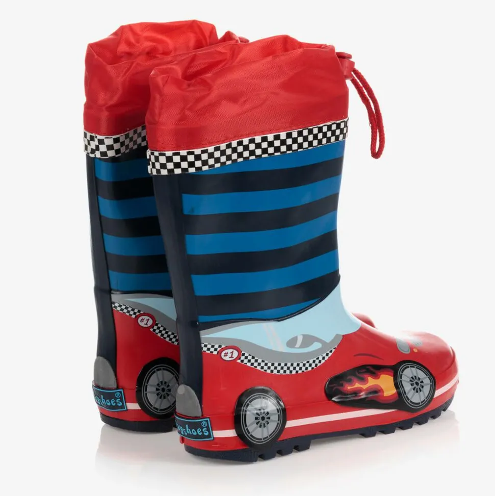Boys Red Race Car Rain Boots