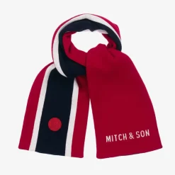 Boys Red Striped Reversible Scarf (119cm)