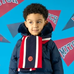 Boys Red Striped Reversible Scarf (119cm)