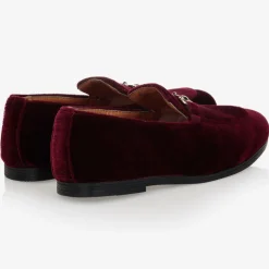 Boys Red Velvet Loafers
