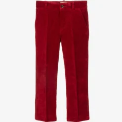 Boys Red Velvet Trousers