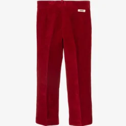 Boys Red Velvet Trousers