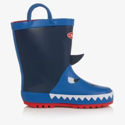 Boys Royal Blue Shark Rain Boots