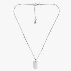 Boys Silver Personalised Tag Necklace (38cm)