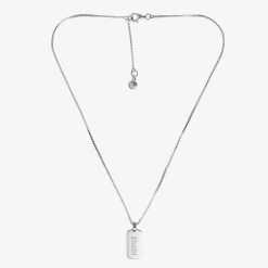 Boys Silver Personalised Tag Necklace (38cm)