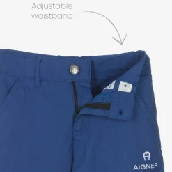 Boys White & Blue Cotton Shorts Set