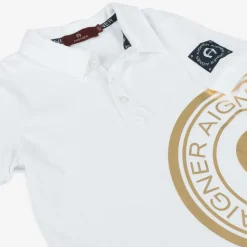 Boys White & Blue Cotton Shorts Set