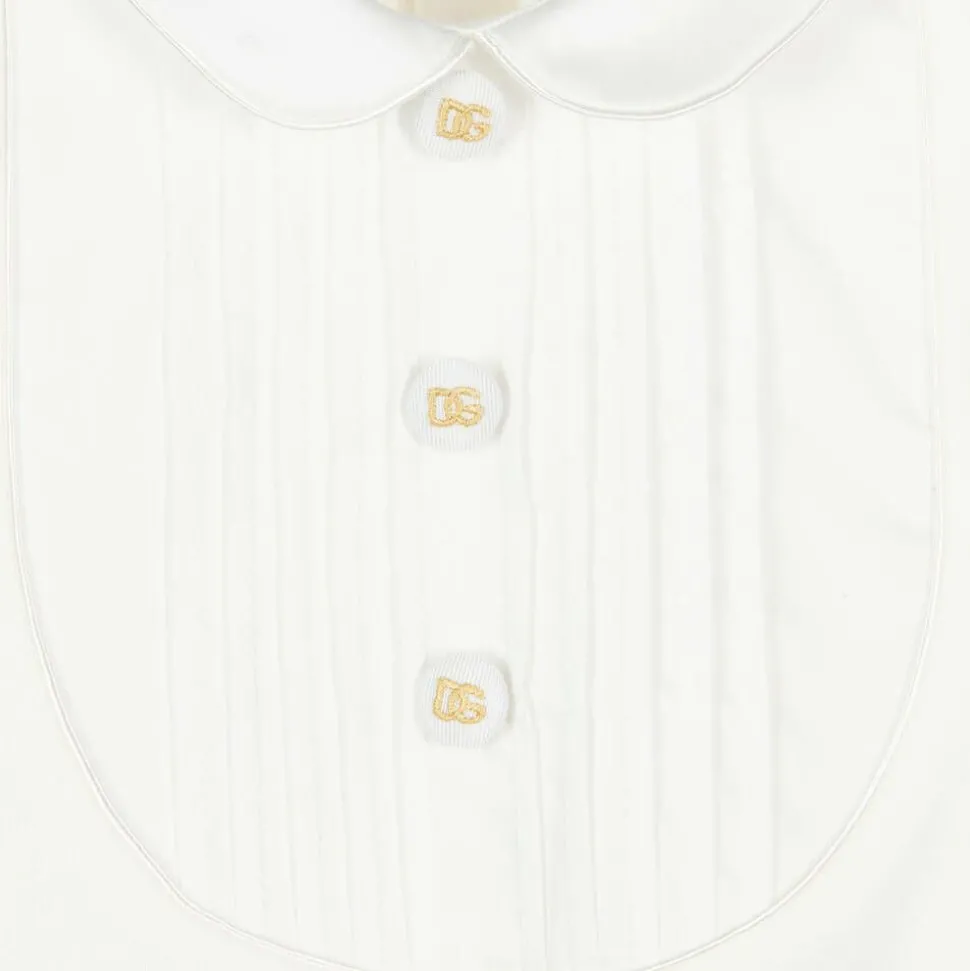 Boys White & Gold Cotton Babysuit Gift Set