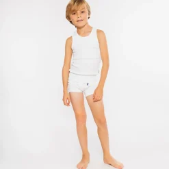 Boys White Cotton Boxer Shorts (2 Pack)