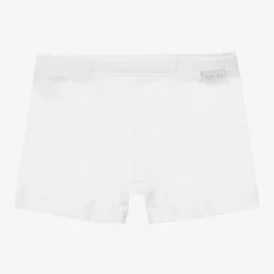 Boys White Cotton Boxer Shorts