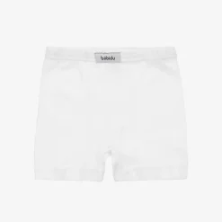 Boys White Cotton Boxer Shorts