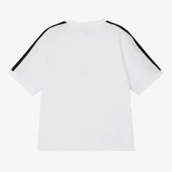 Boys White Cotton EA7 Logo T-Shirt