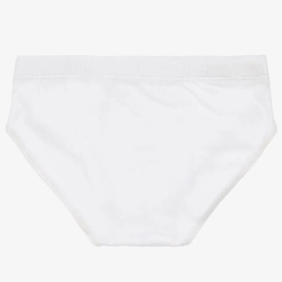 Boys White Cotton Pants
