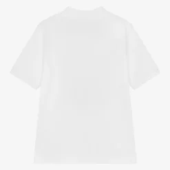 Boys White Cotton Polo Shirt