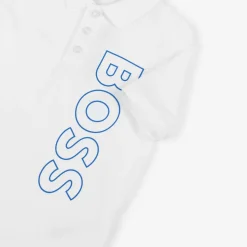 Boys White Cotton Polo Shirt