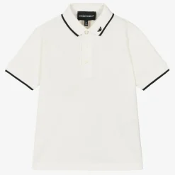 Boys White Cotton Polo Shirt