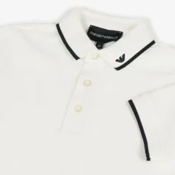 Boys White Cotton Polo Shirt