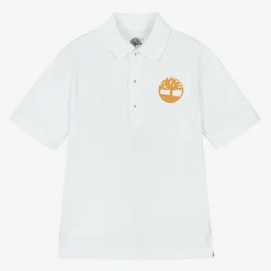 Boys White Cotton Polo Shirt