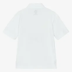 Boys White Cotton Polo Shirt