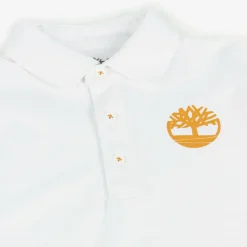 Boys White Cotton Polo Shirt