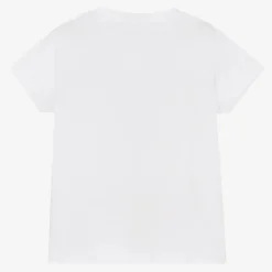 Boys White Cotton Tiger T-Shirt