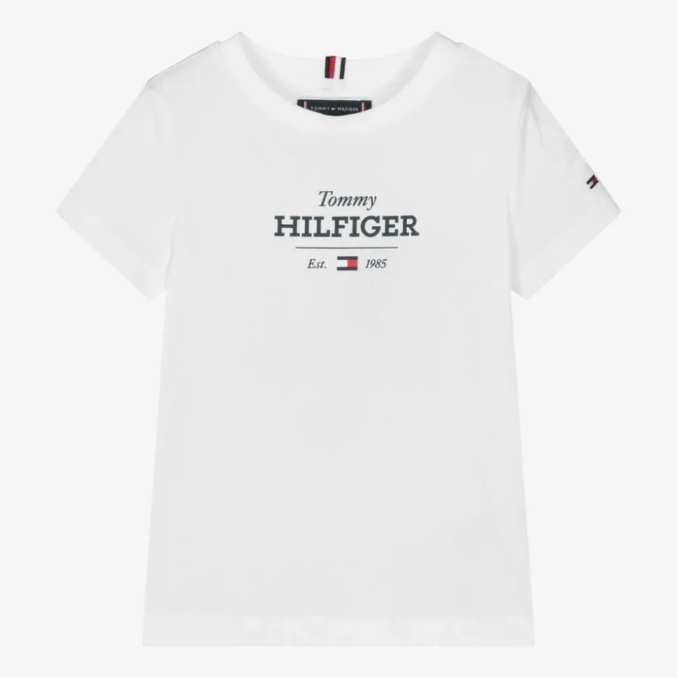 Boys White Cotton T-Shirt