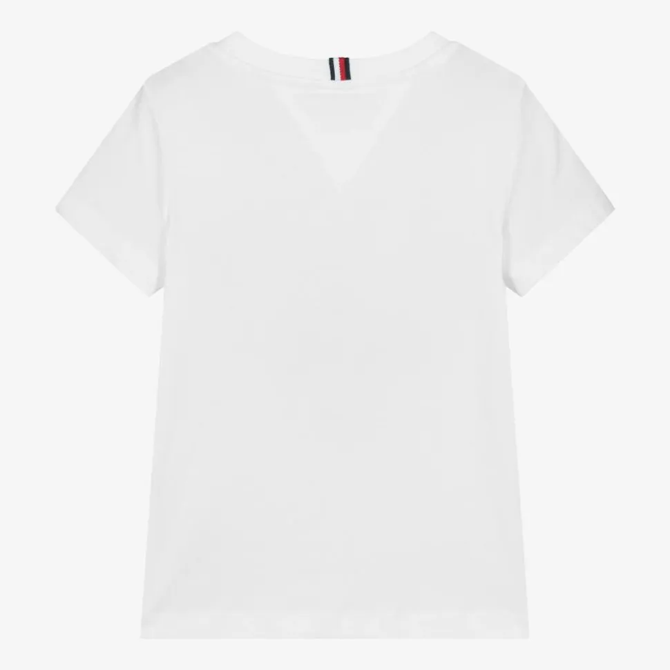 Boys White Cotton T-Shirt