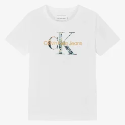 Boys White Cotton T-Shirt