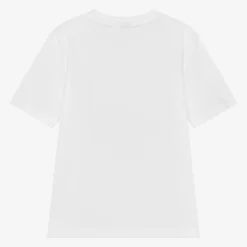 Boys White Cotton T-Shirt