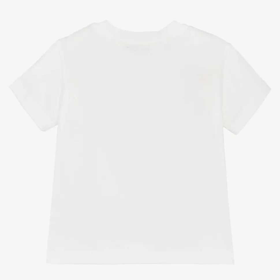 Boys White Cotton T-Shirt