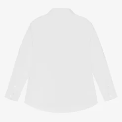 Boys White Cotton Twill Shirt