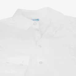Boys White Cotton Twill Shirt