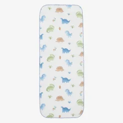 Boys White Dinosaur Domain Burp Cloth (48cm)