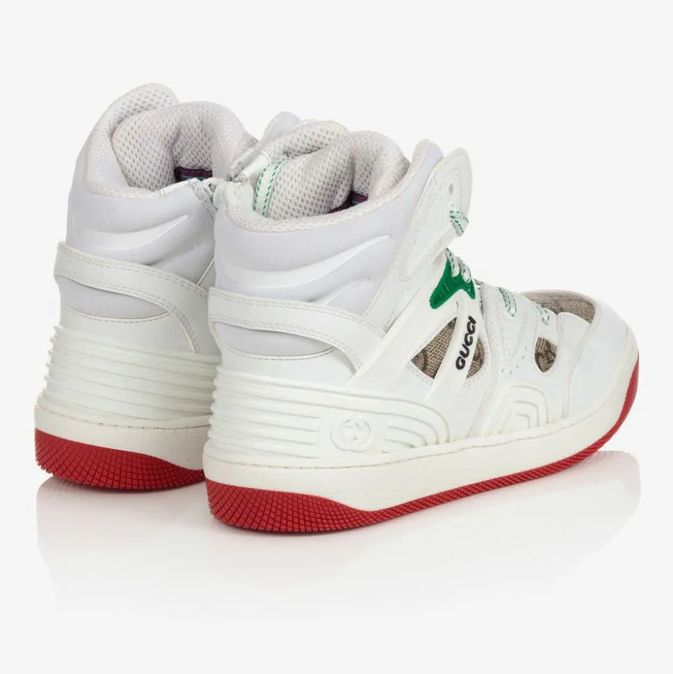 Boys White High-Top Trainers