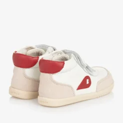 Boys White Leather High-Top Trainers