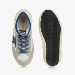 Boys White Leather Super-Star Trainers
