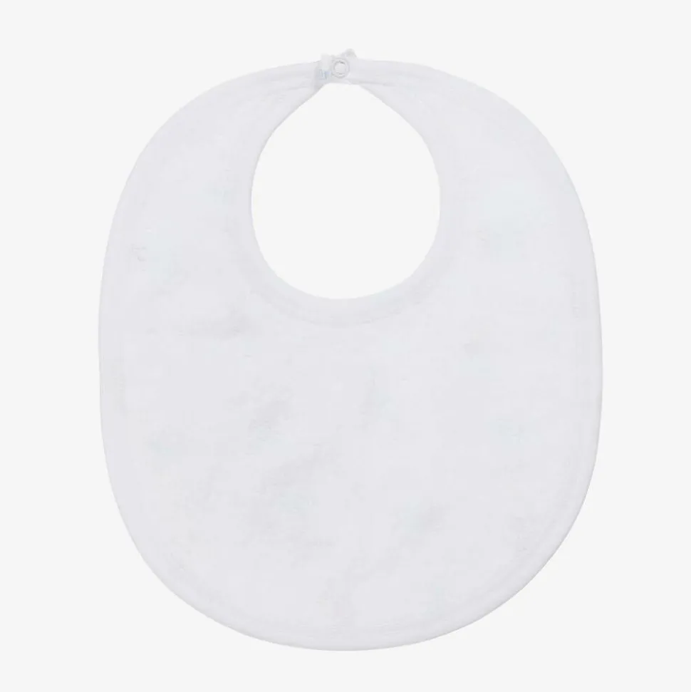 Boys White Pima Cotton Playground Pups Bib
