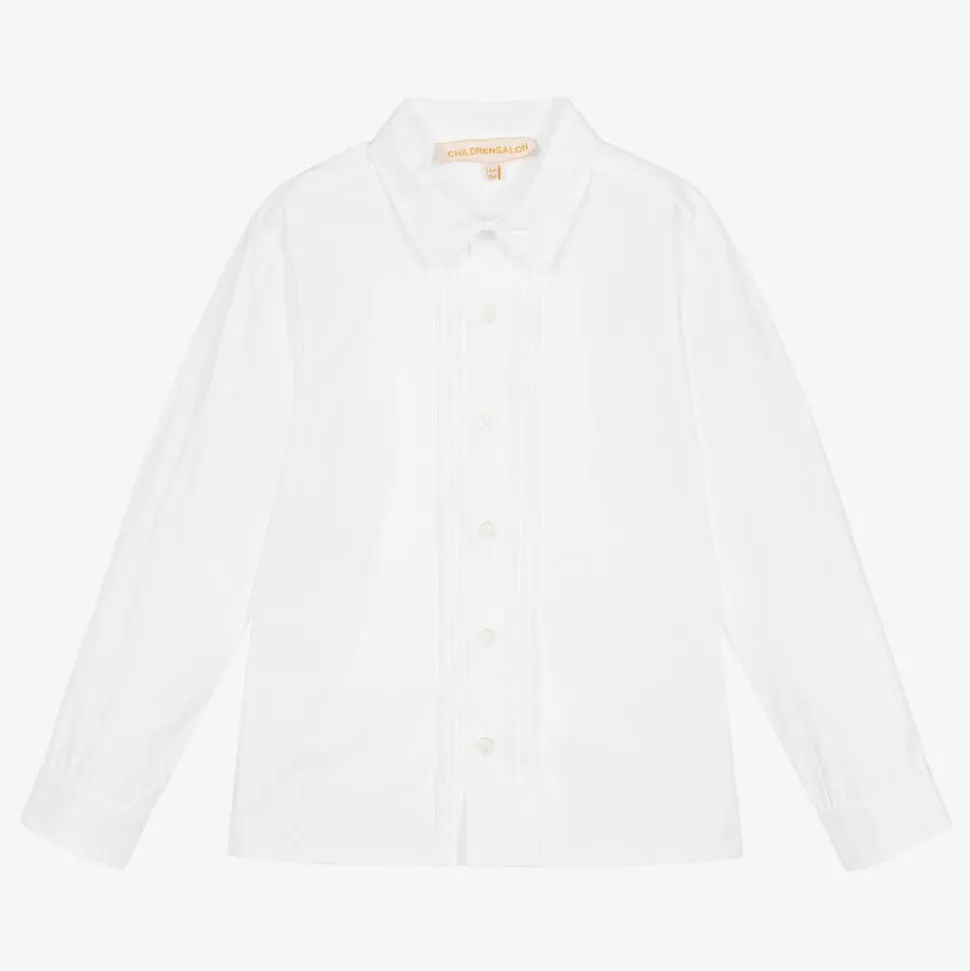 Boys White Satin 5-Piece Suit