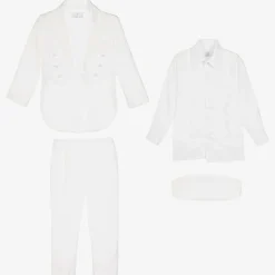 Boys White Tuxedo Suit