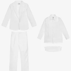 Boys White Tuxedo Suit