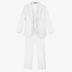 Boys White Twill Suit